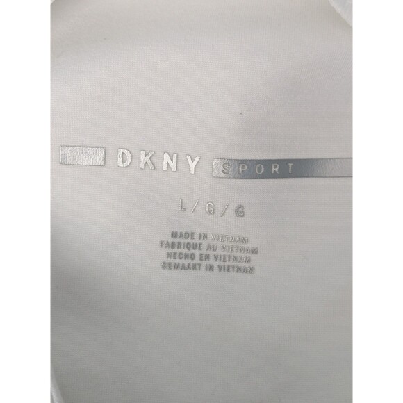 DKNY Sport Sweatshirt Womens L HighLow Bold Black Lacquer Logo Techno Athleisure - Picture 3 of 15